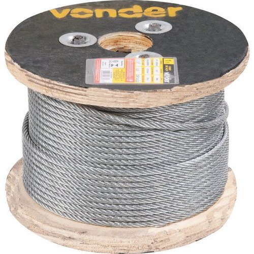 Vonder - Cabo de Aço 3/16" - 4,8mm Alma de Fibra 6x7 Galvanizado 100m Vonder