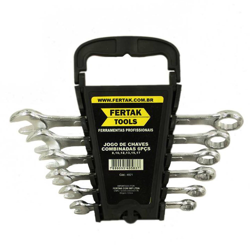 Kit Chaves Combinada 06 Peças 8 a 17mm Fertak