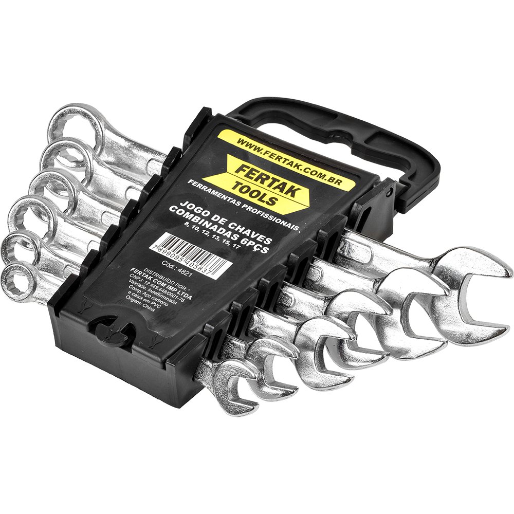 Kit Chaves Combinada 06 Peças 8 a 17mm Fertak