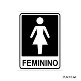 placa banheiro feminino 15 20