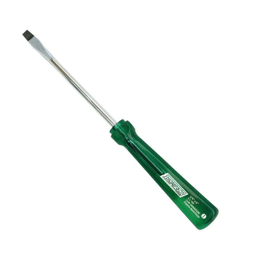 Chave Fenda 1/4'' X 6'' Cabo Verde CR-V Ponta com Ima Thompson