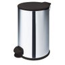 lixeira com tampa e pedal preto inox 12l 12055