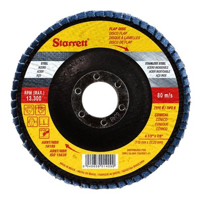 Disco Flap C&ocirc;nico 4.1/2 Starrett Gr&atilde;o 120