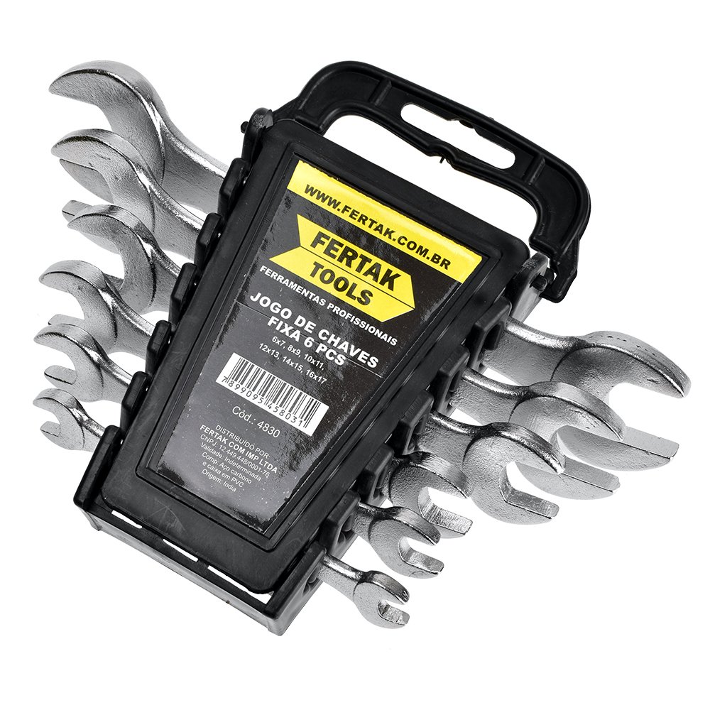 Kit de Chaves Fixa 6 Peças 6 a 17 mm (4830) Fertak