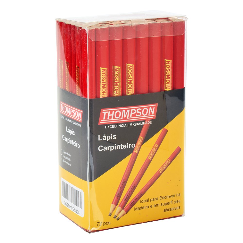 Lápis de Madeira Vermelho para Carpinteiro / Marceneiro Caixa com