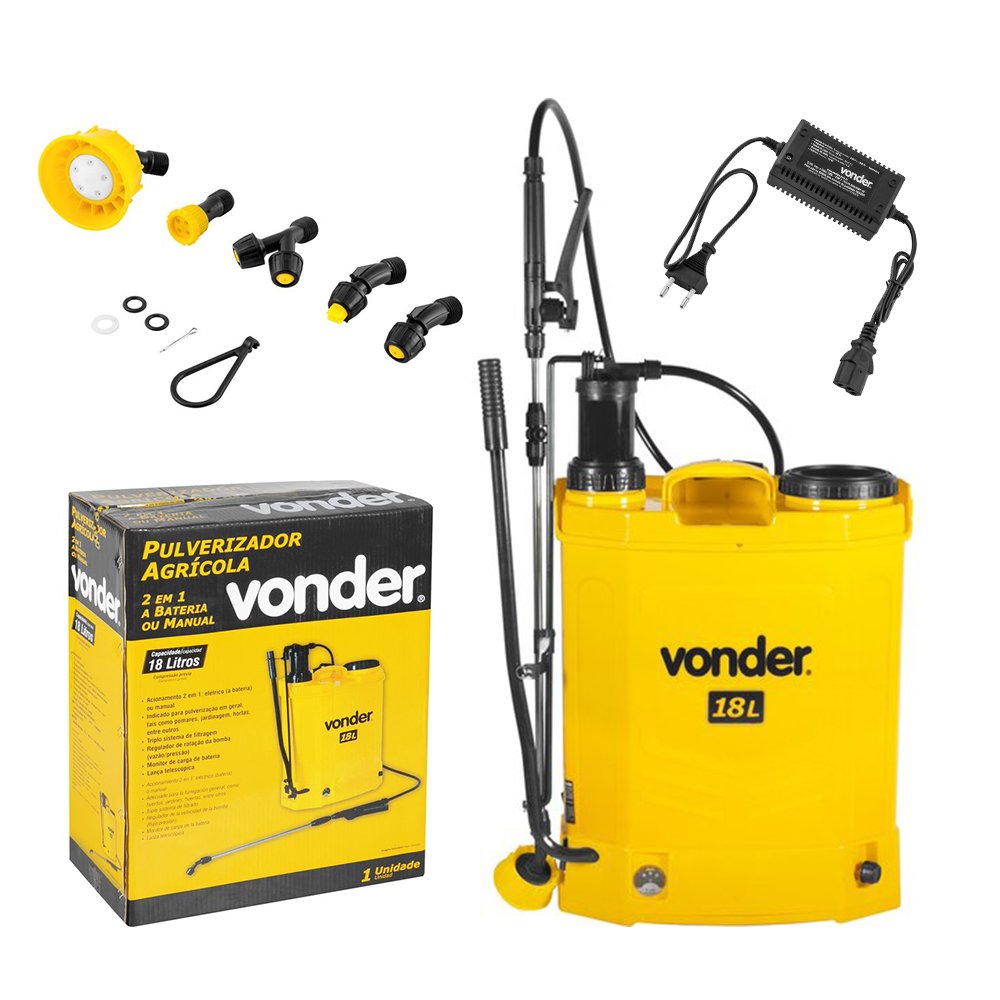 Pulverizador Costal 18 Litros 2 em 1, Manual ou a Bateria