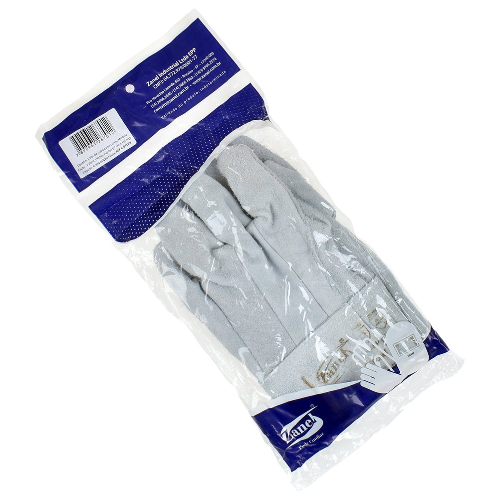 Luva de Raspa Soldador Curta, Linha Clute de Couro com Reforço