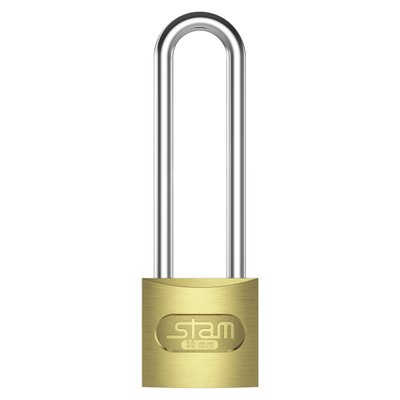 Cadeado 30 mm com Haste Longa Zamac Latonado E-Coat Stam