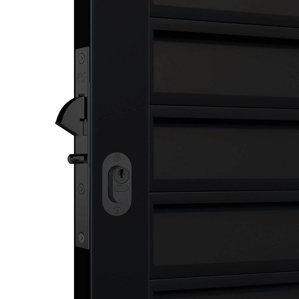 Fechadura para Porta de Correr SION 901 Espelho Preto Fosco Stam
