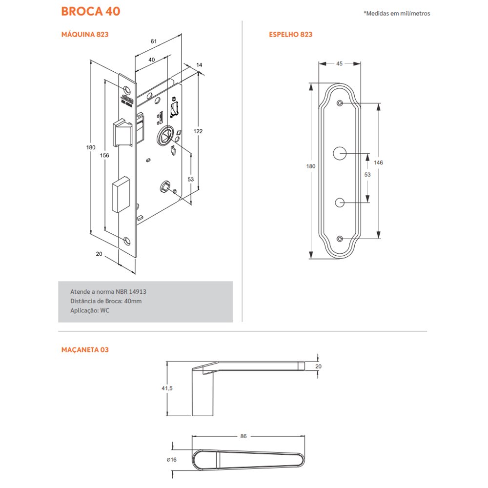 Fechadura Para Banheiro Fano 823/03 Espelho Inox Polido Stam