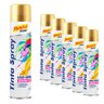 4588 6 pecas tinta spray ouro metalico lata 400ml mundial prime