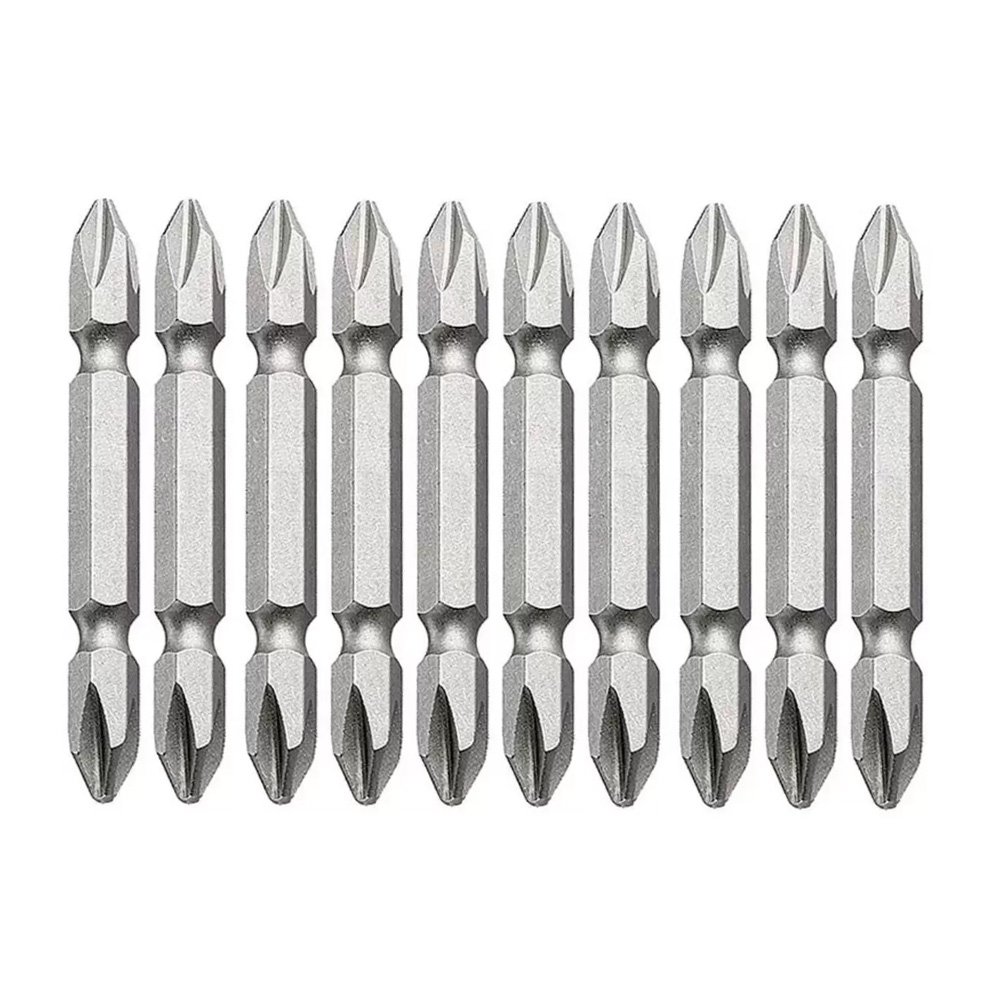 Jogo de Bits PH02 - Duplo com 10 Peças de Aço Cromo Vanádio 65mm