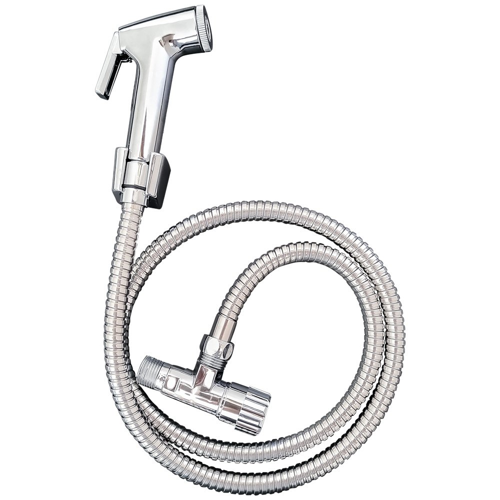Ducha Higiênica Cromada com Gatilho em ABS Cromado 1/4 de Volta Fertak