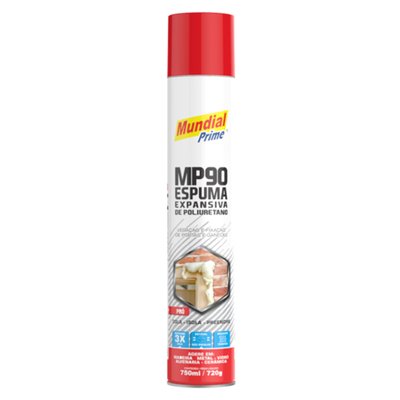 Espuma Expansiva de Poliuretano Pró 750 ml 720 g MP90 Mundial Prime