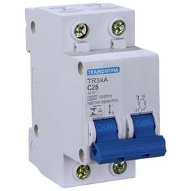 13587 disjuntor bipolar din 2p 25a branco tdj3 3ka com curva c tramontina