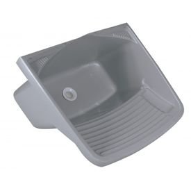 2372 tanque plastico cinza grande de 24 litros com valvula metasul