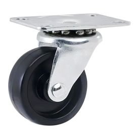 rodizio de polipropileno e aco preto fertak