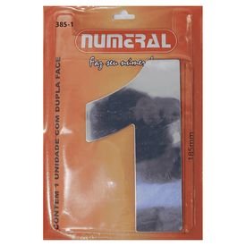 numero residencial em aluminio espelhado n 1 125mm numeral