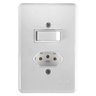 13566 conjunto interruptor simples 6a com tomada 2p t 10a 250v stylus ilumi