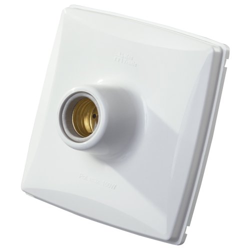 Mec-Tronic - Plafon Plástico Quadrado com Soquete de Porcelana 100W/250V Petra Branco Mec-Tronic
