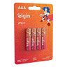 14715 1 pilha de zinco carvao aaa 1 5v r03 cartela com 4 unidades elgin
