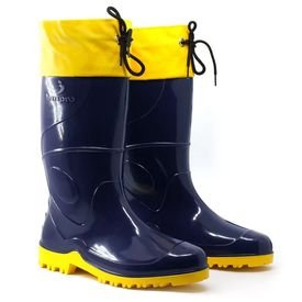 Bota de PVC Aqua, Azul e Amarela com Polaina e Cano Extra Longo Innpro