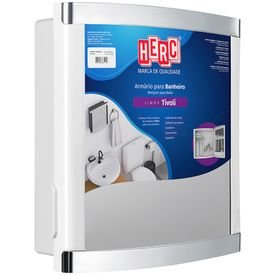 15483 armario para banheiro linha tivoli branco com cromado herc