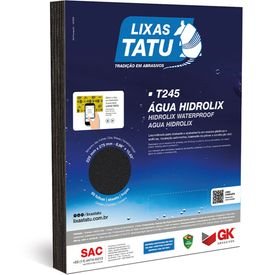lixa d agua hidrolix t245 225 x 275mm pacote com 50 folhas lixas tatu