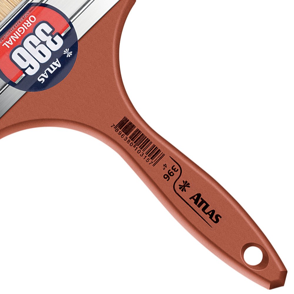 Trincha (Pincel) 4’’ com Cerdas Brancas Selecionadas Modelo 396 Atlas