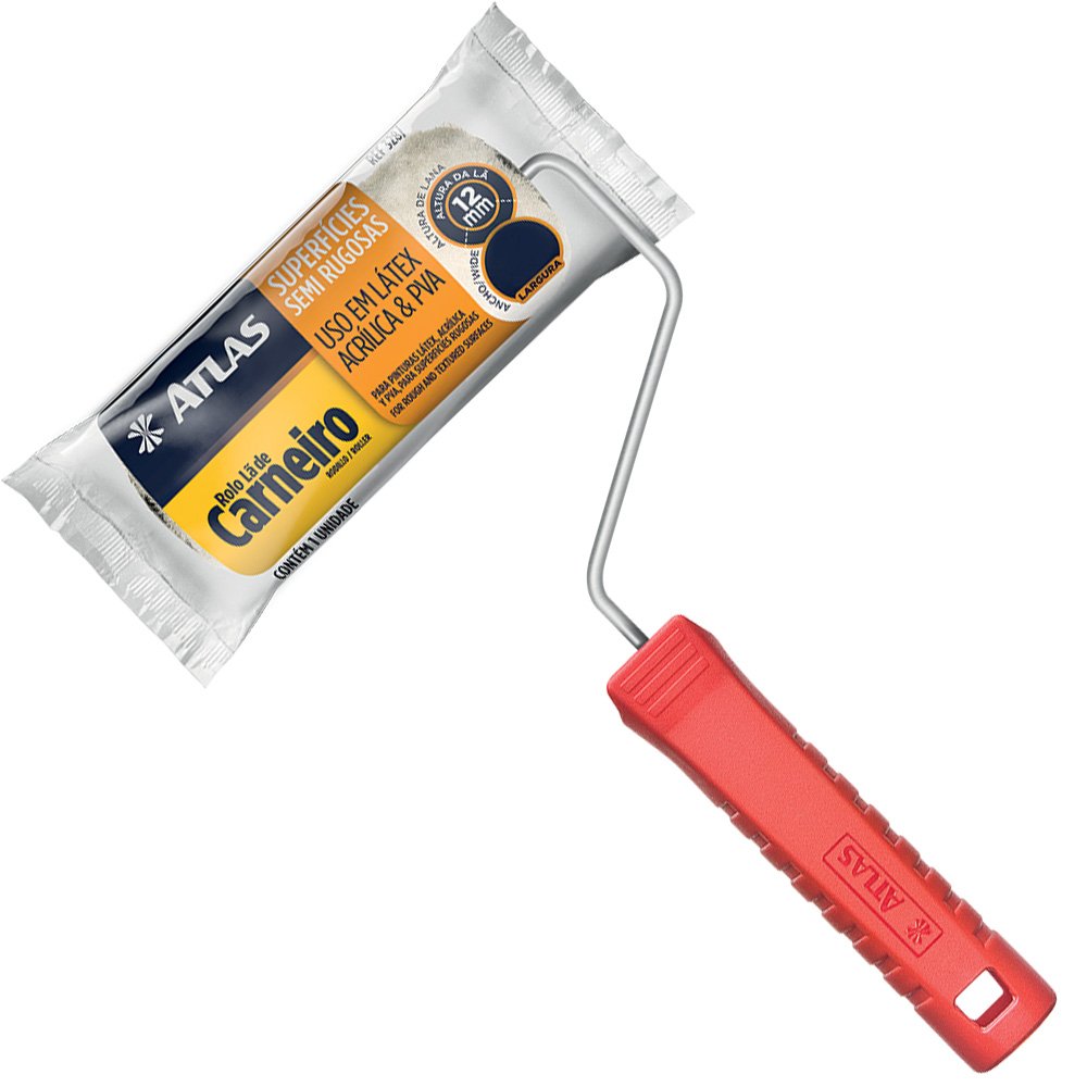 Rolo de Lã de Carneiro 05 cm, com Cabo Modelo 328 Caixa com 24