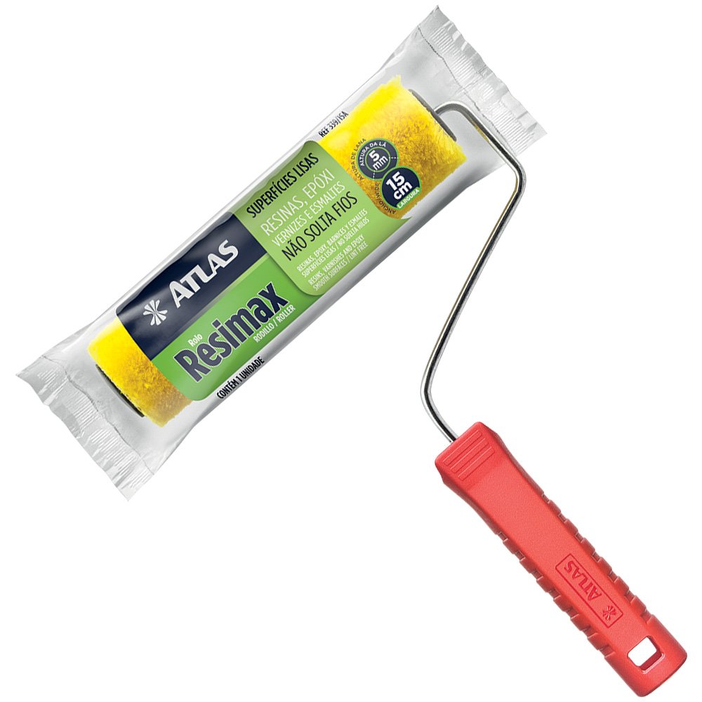 Rolo de Pintura Resimax de Lã Sintética 15cm Modelo 339 com Cabo Atlas