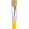 3 pincel artistico achatado cerdas brancas e cabo amarelo modelo 915 atlas