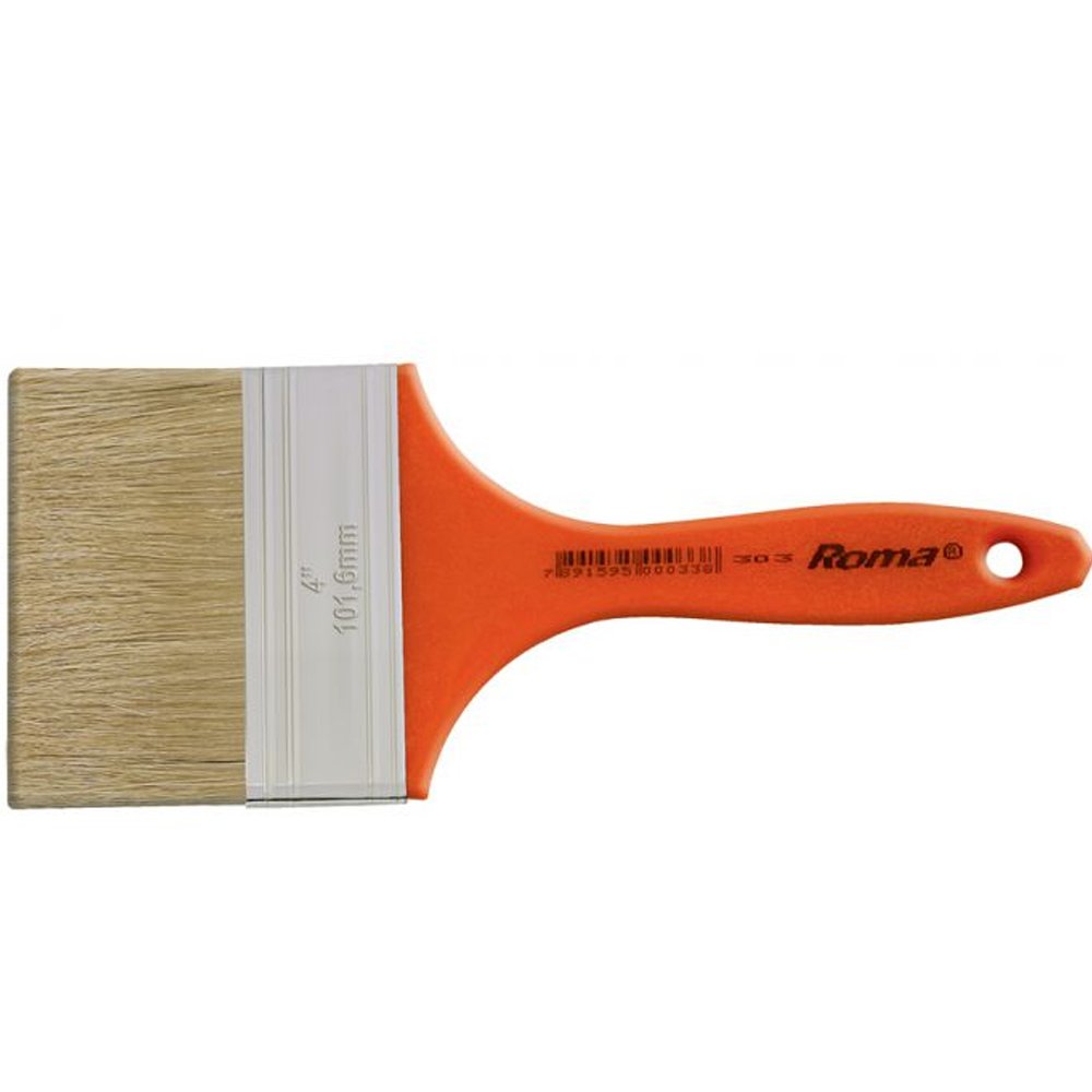 Trincha (Pincel) 4’’ com Cerdas Brancas Selecionadas Modelo 303 Roma